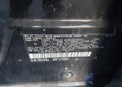 2013 Toyota Rav4 Xle from USA, damaged, VIN 2T3RFREV6DW047162